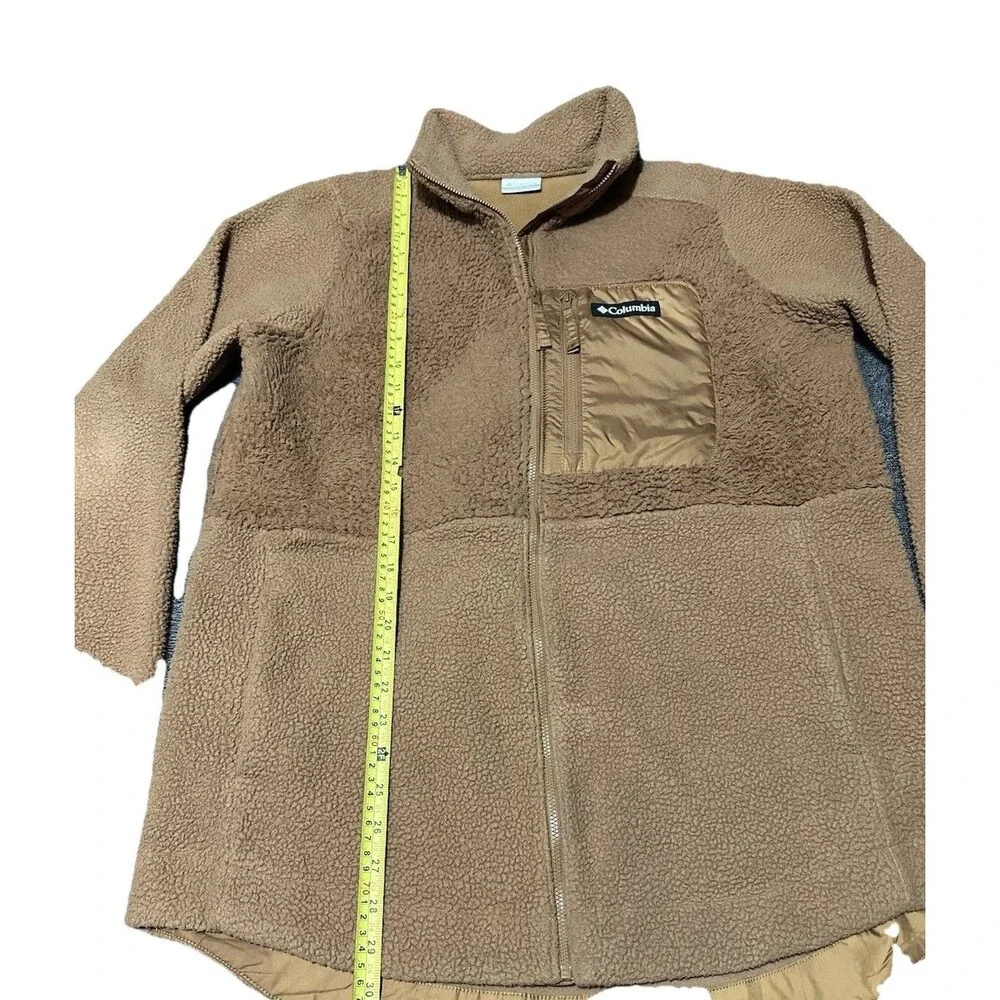 Columbia Fleece Lodge Jacket Women’s Large Brown Full Zip Sweater